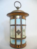 Arts & Crafts lantern Vaseline glass shade