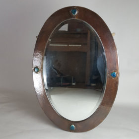 Arts & Crafts copper mirror